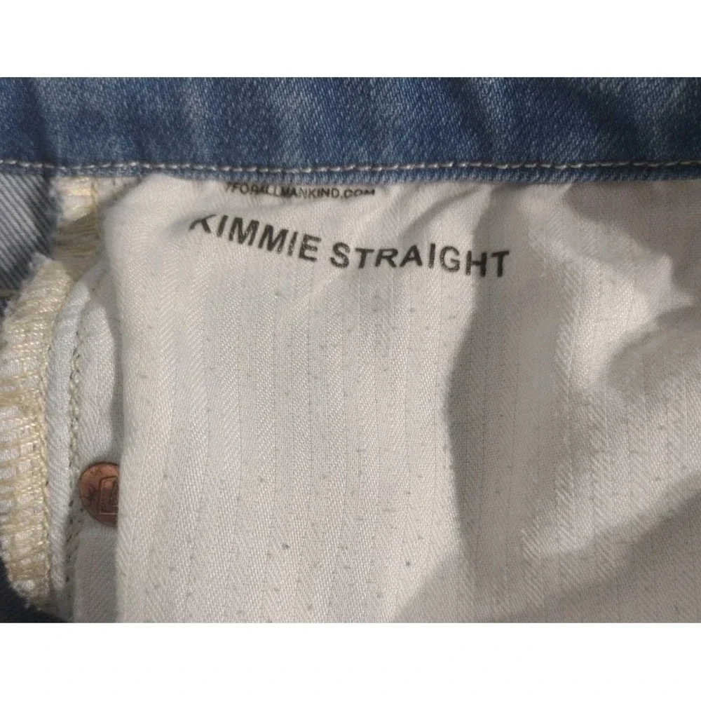 7 For All Mankind Jeans Womens 31 Blue Kimmie Straight Stretch Light Wash Denim‎